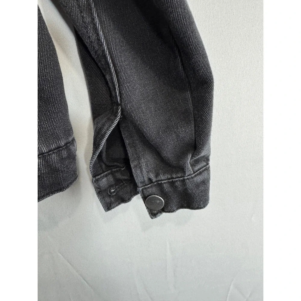 Franki by Francesca's Girls Washed Black‎ Distressed Denim Jacket Size 7 Cropped